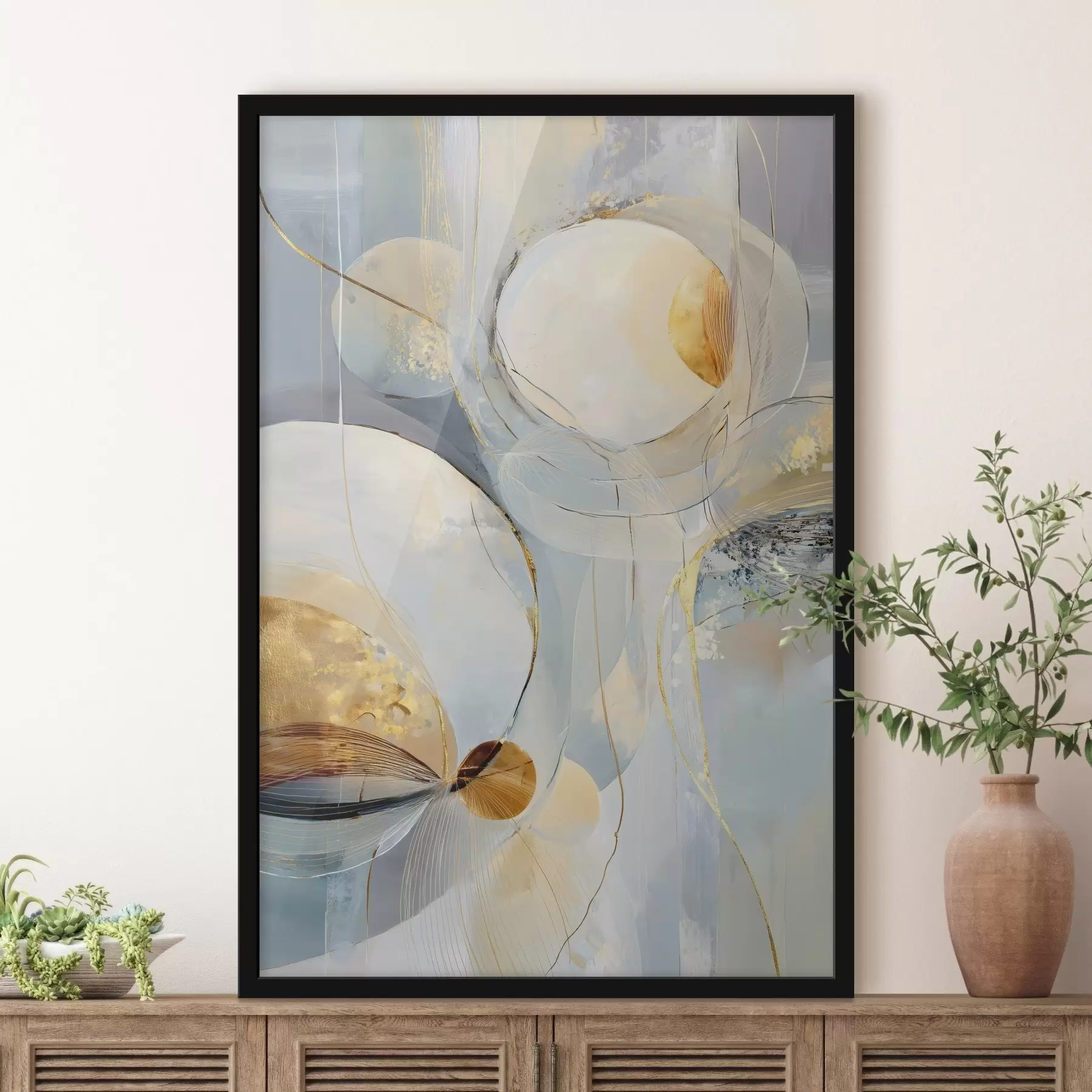 Fototapeedid Kihiline kunstiline teos jahedas värvipalettis f47982