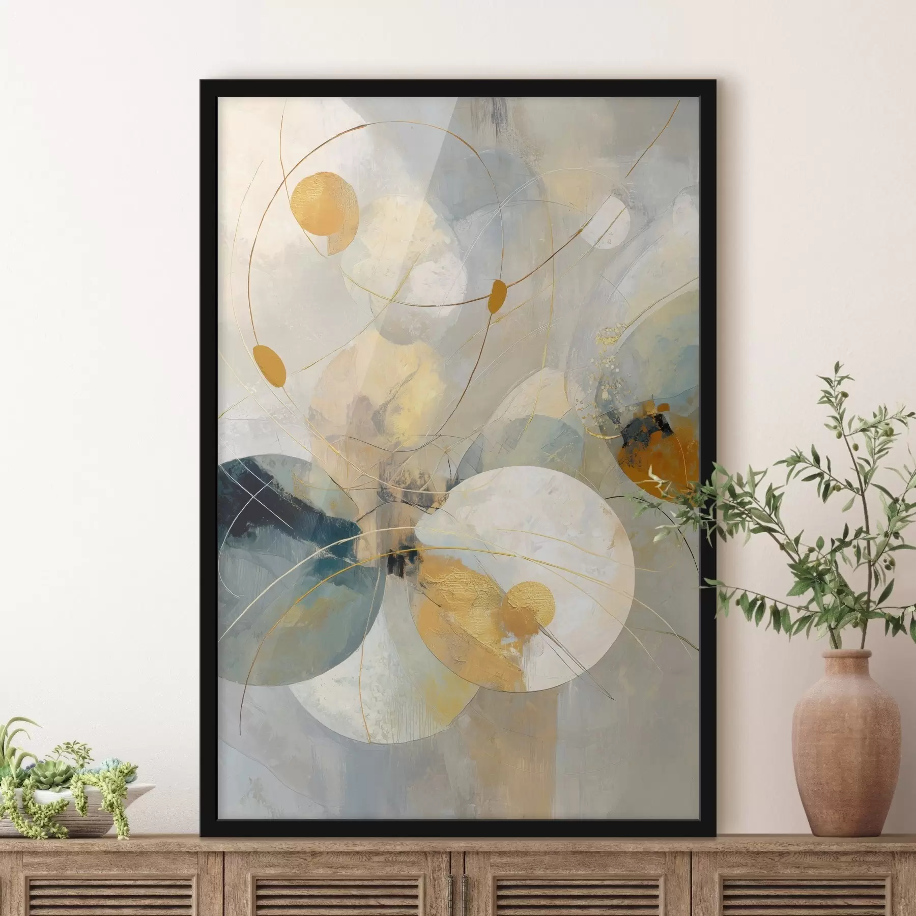 Fototapeedid Läbipaistvate kerade ja tekstuuriga täppide kompositsioon f47985