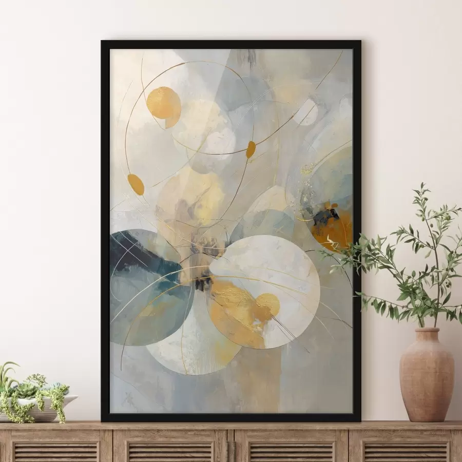 Fototapeedid Läbipaistvate kerade ja tekstuuriga täppide kompositsioon f47985