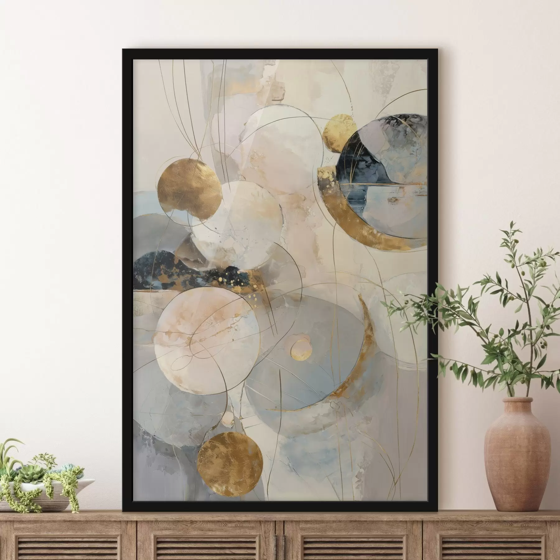 Fototapeedid Taevatoonide ja geomeetriliste kujundite harmoonia minimalistlikus stiilis f47986