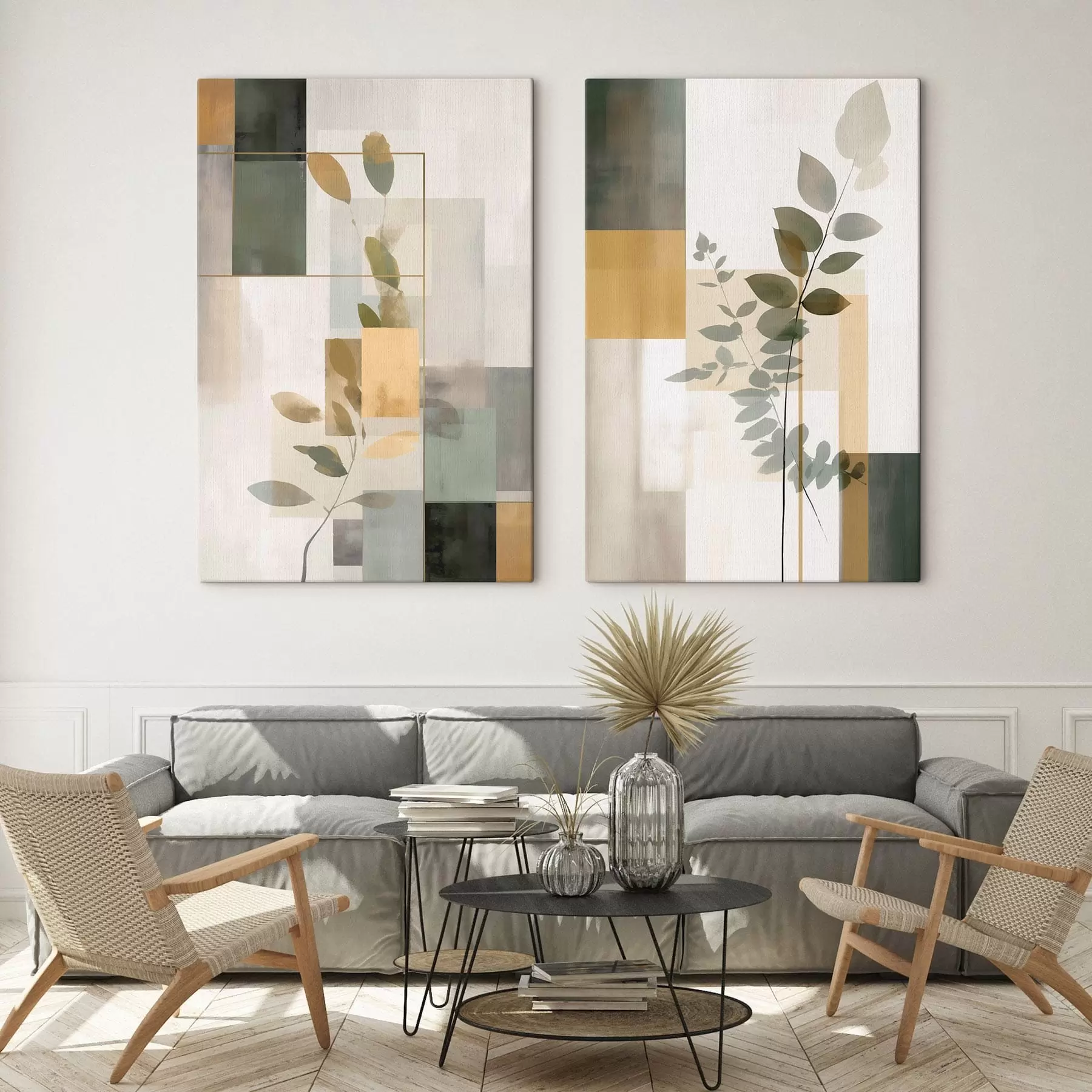 Pilt Geomeetriline abstraktsioon lehtede okstega m30128