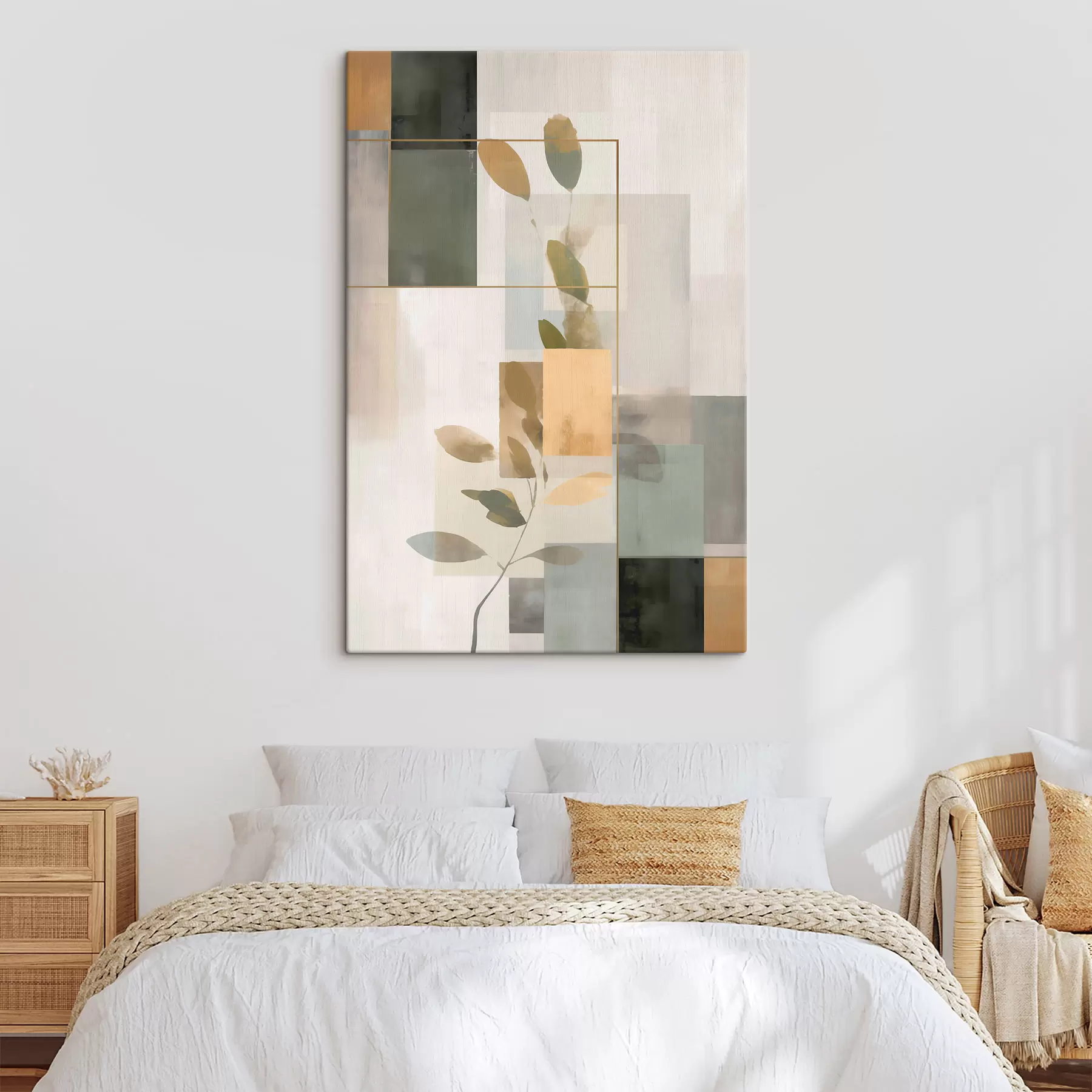 Pilt Geomeetriline abstraktsioon lehtede okstega s48020