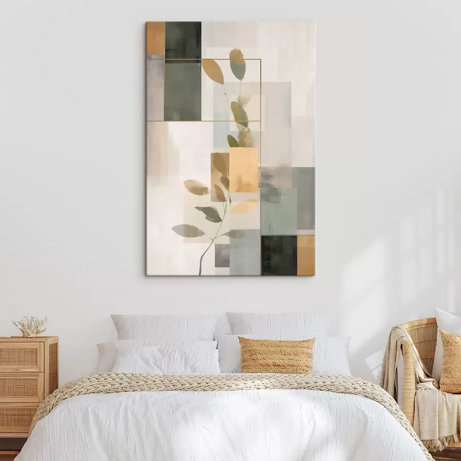 Pilt Geomeetriline abstraktsioon lehtede okstega s48020