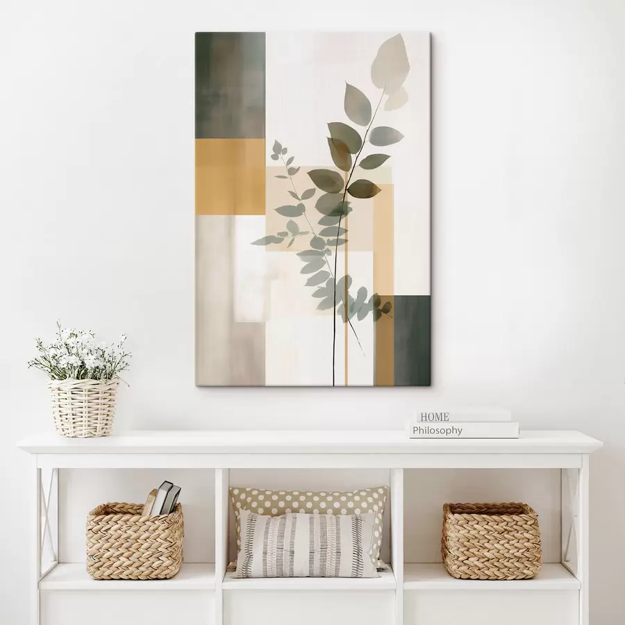 Pilt Geomeetriline abstraktsioon lehtede okstega s48171