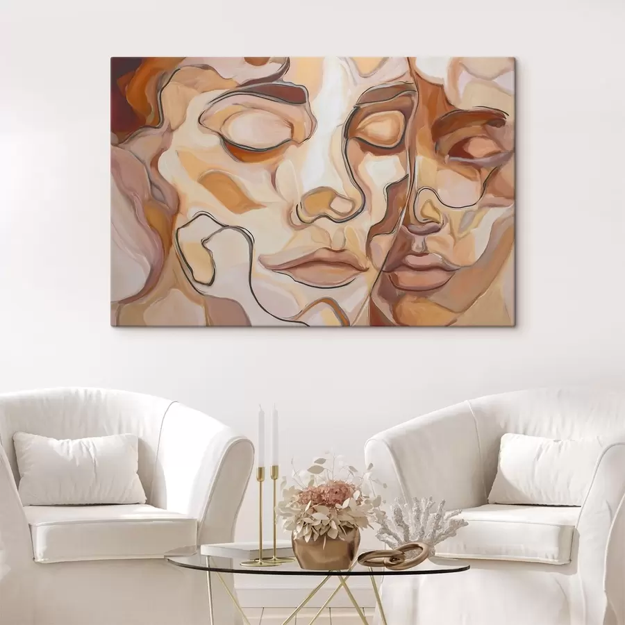Pilt Naise ja mehe abstraktne portree s48174