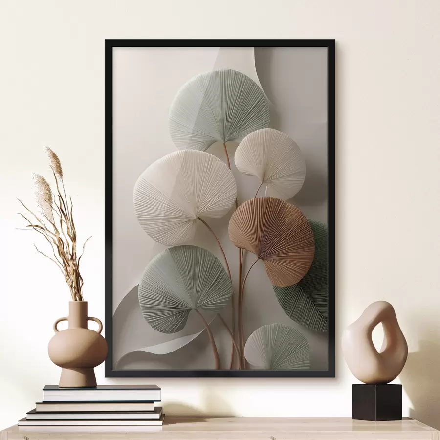 Fototapeedid Abstraktne kompositsioon lehtedega f48224