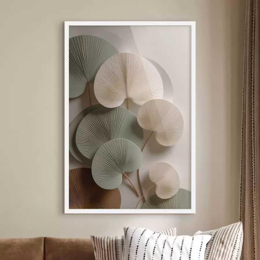 Fototapeedid Abstraktne kompositsioon lehtedega f48225