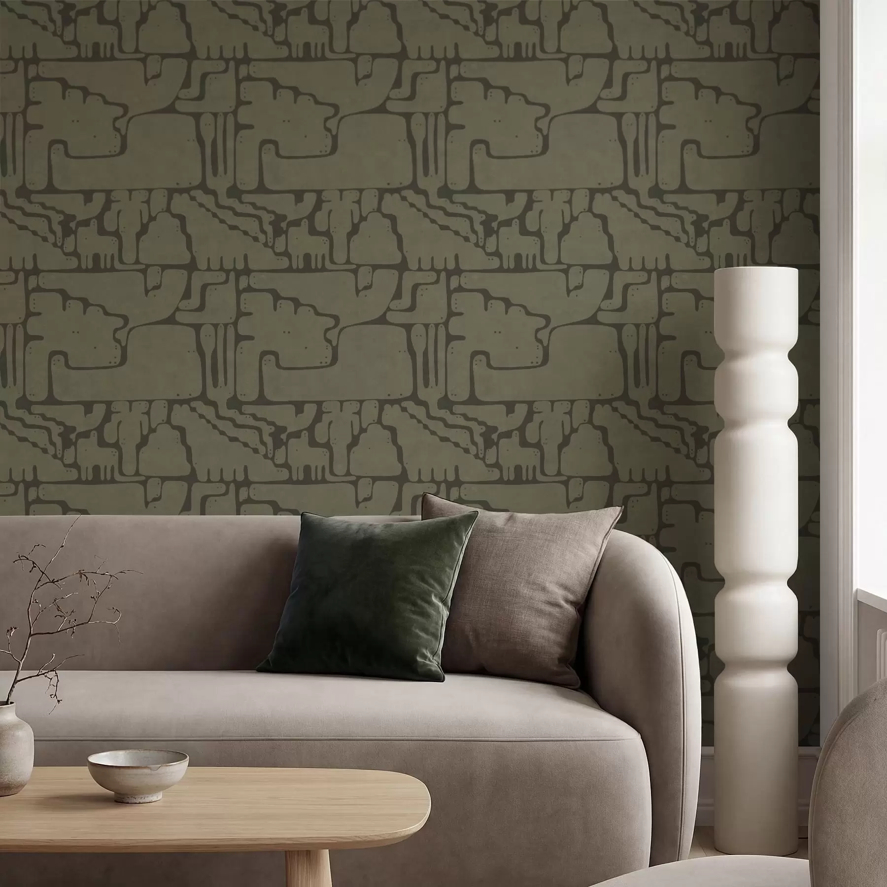 Fototapeedid Abstraktne orgaaniline muster rohelistes toonides a01122