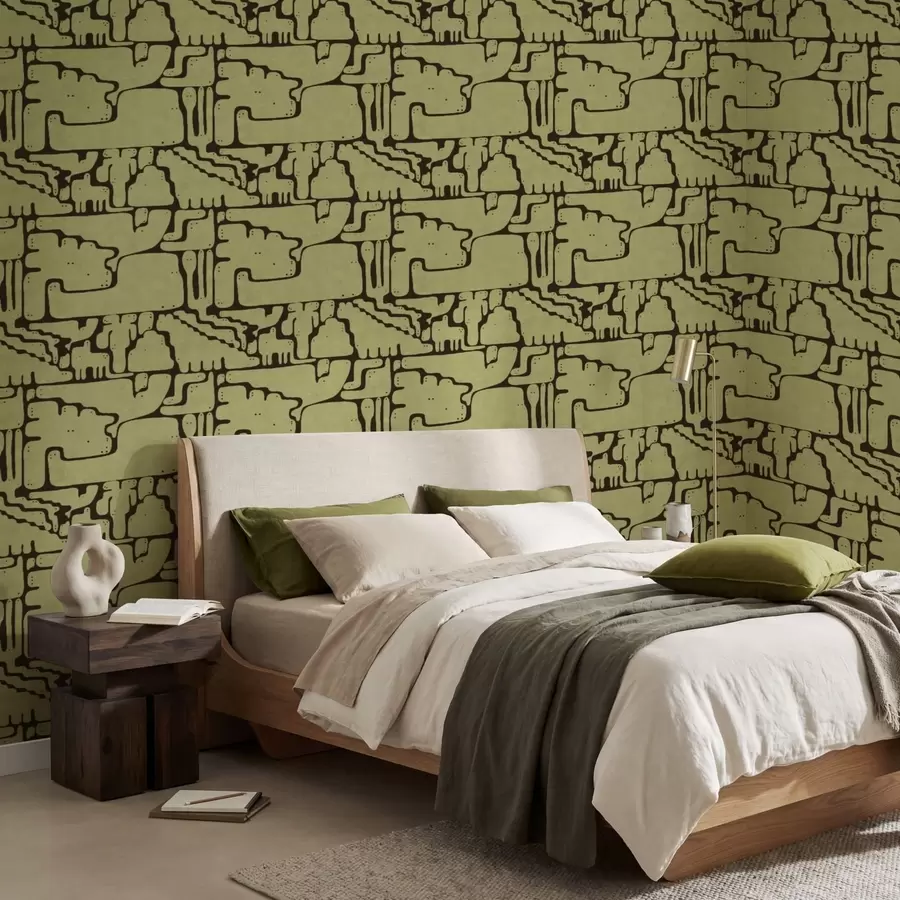 Fototapeedid Abstraktne muster tumedate joontega a01122v1