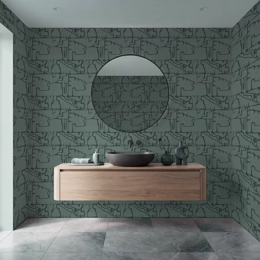 Fototapeedid Abstraktne muster sinakasrohelistes toonides a01122v3