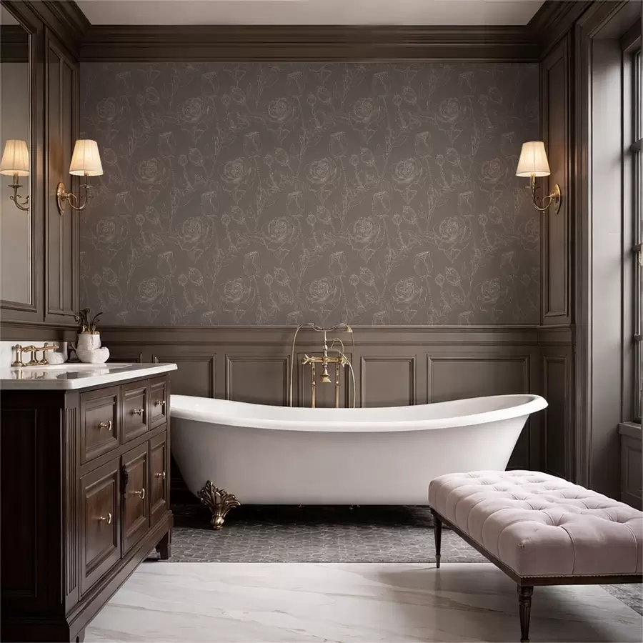 Fototapeedid Tume roosimuster pruunil taustal a01124v1