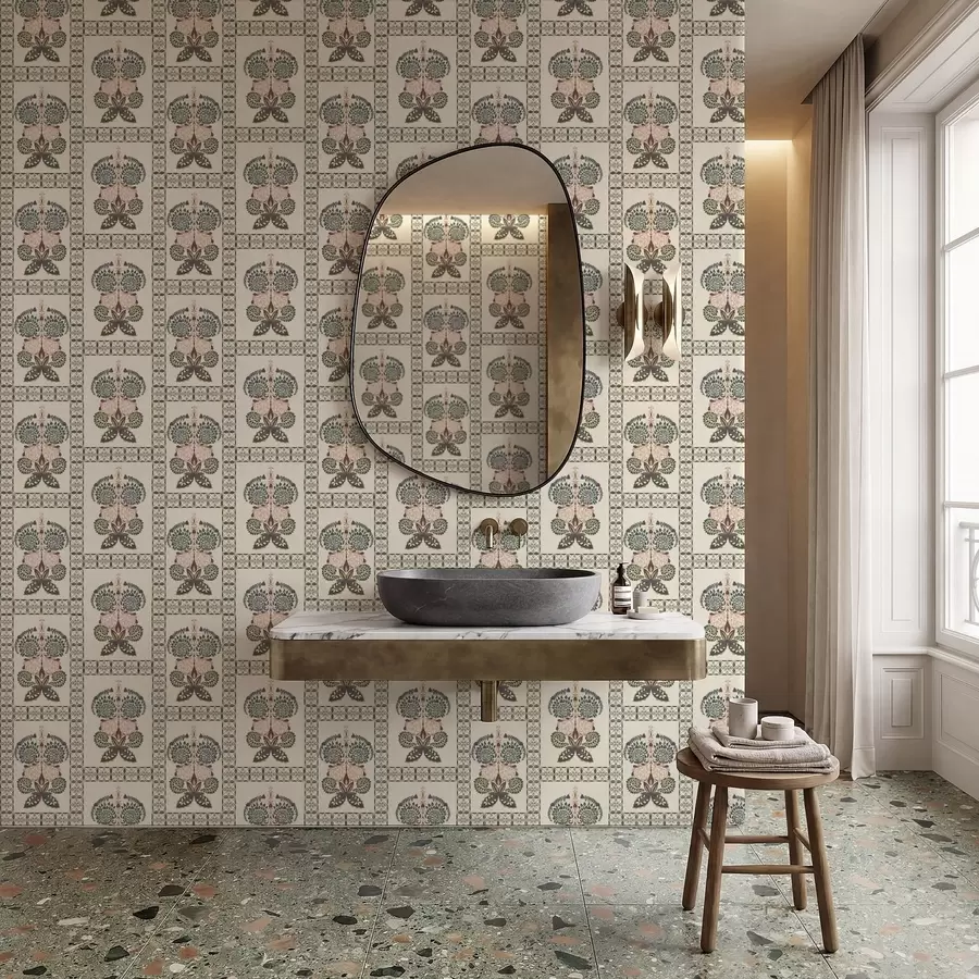 Fototapeedid Dekoratiivne muster liblikate ja lilledega a01125