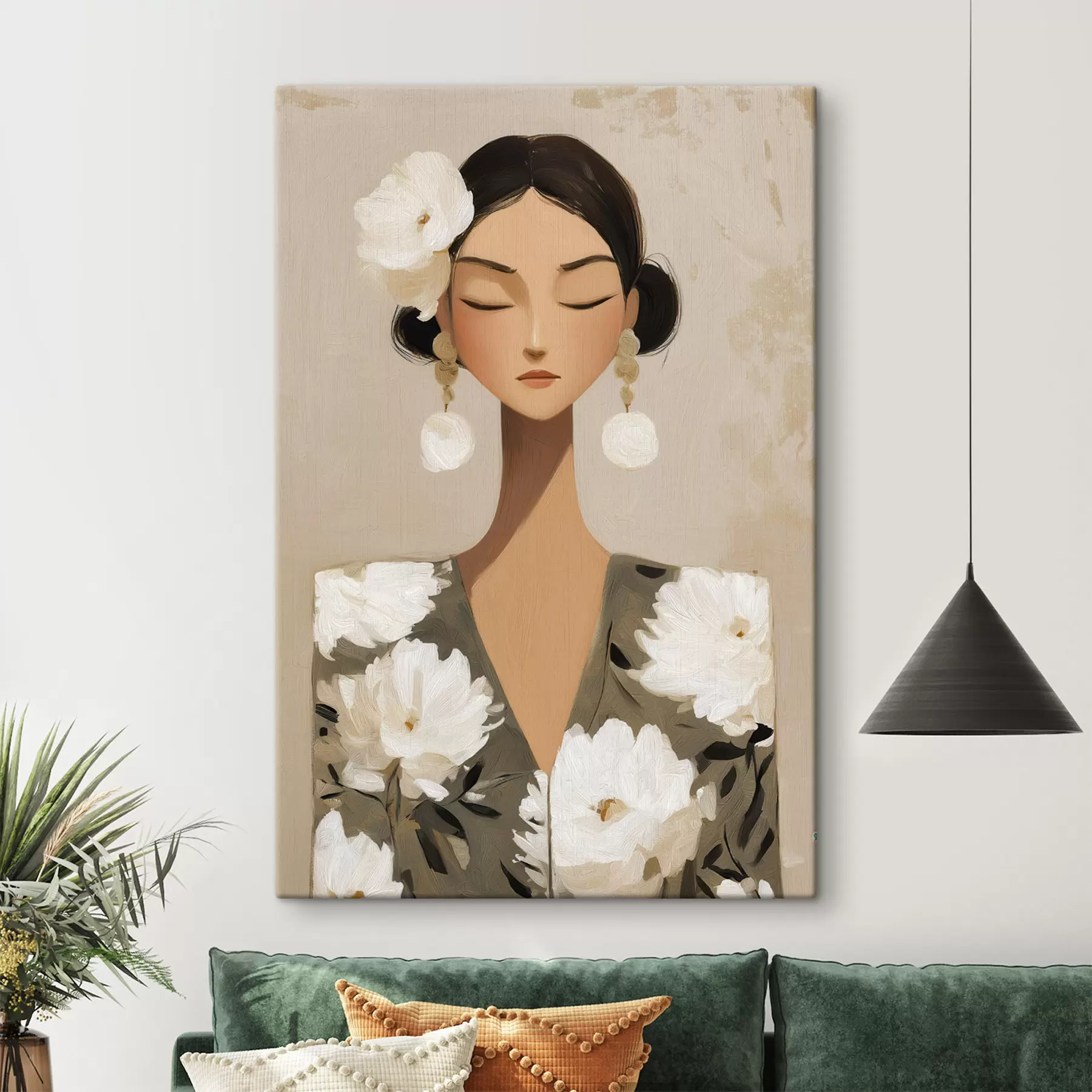 Pilt Tüdruk lilledega juustes s48233