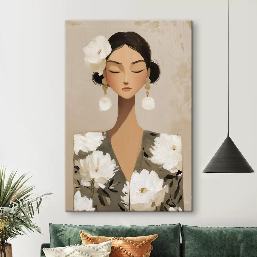 Pilt Tüdruk lilledega juustes s48233