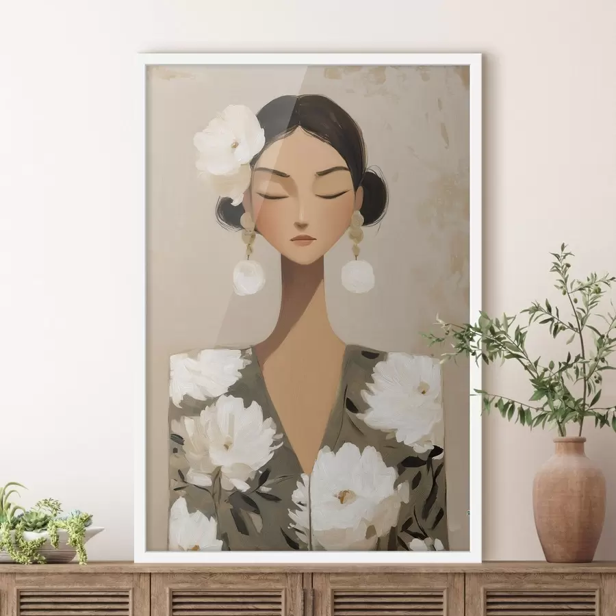 Fototapeedid Tüdruk lilledega juustes f48233