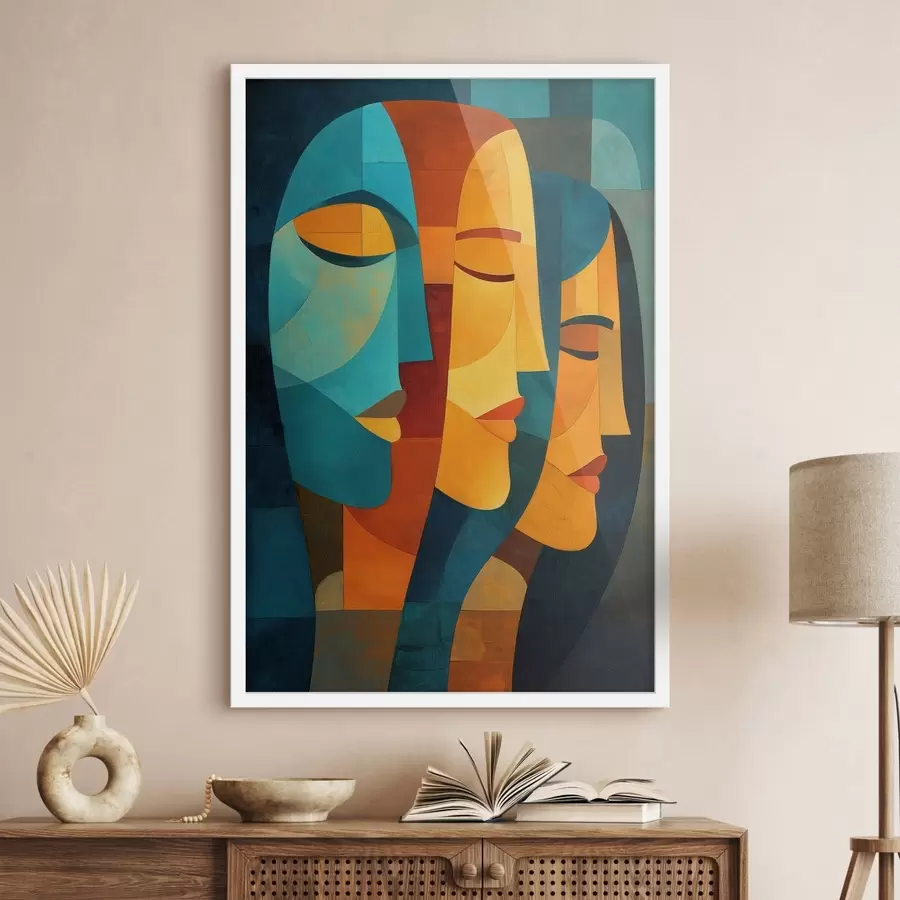 Fototapeedid Geomeetrilised naiste profiilid f48256