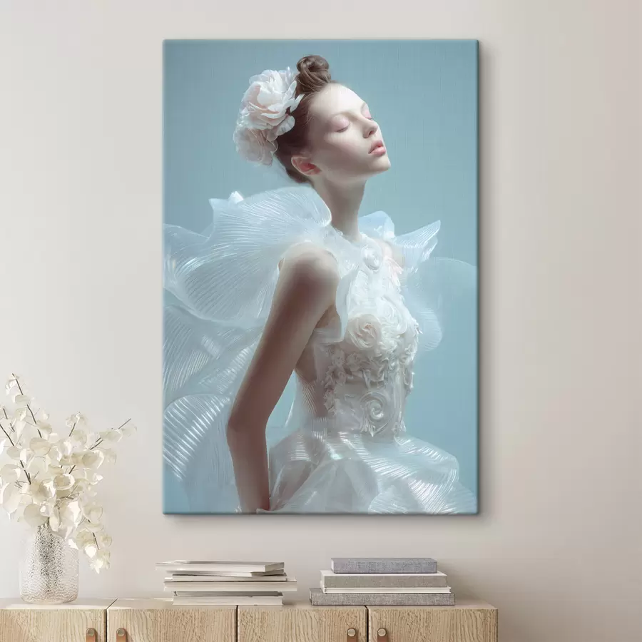 Pilt õrn tüdruk valges kleidis s48288