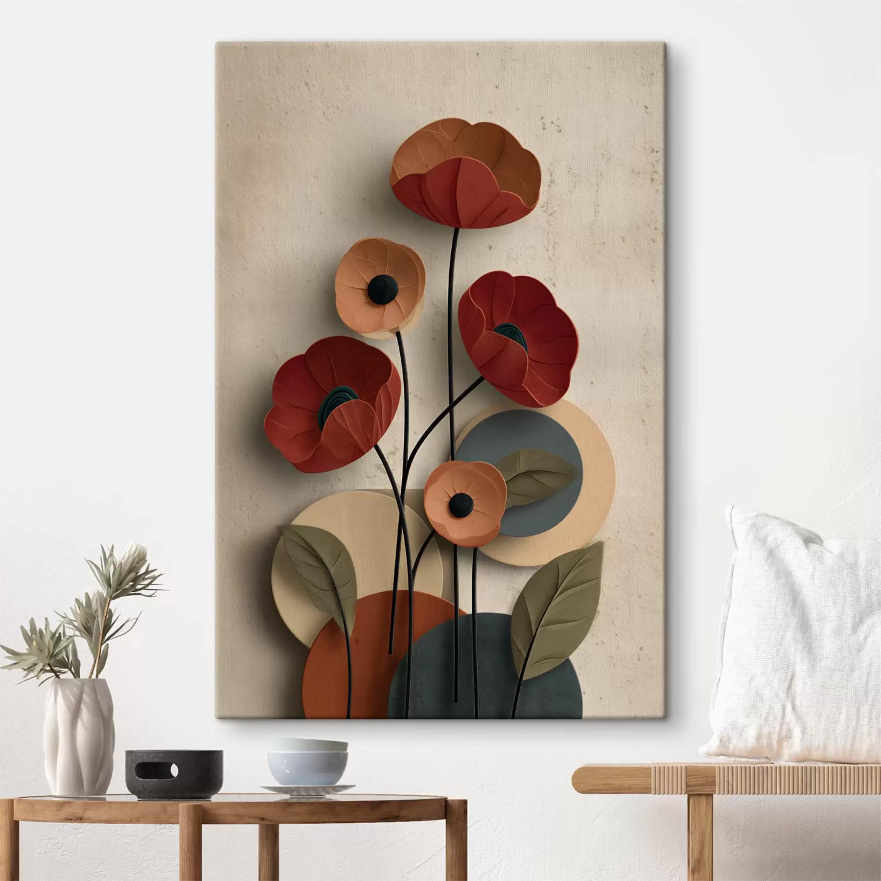 Pilt lihtsustatud stiilis lilled mahu efektiga s48294