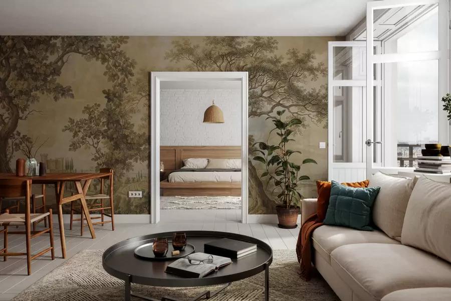 Fototapeedid Pastoraalne maastik tikandite stiilis w05359