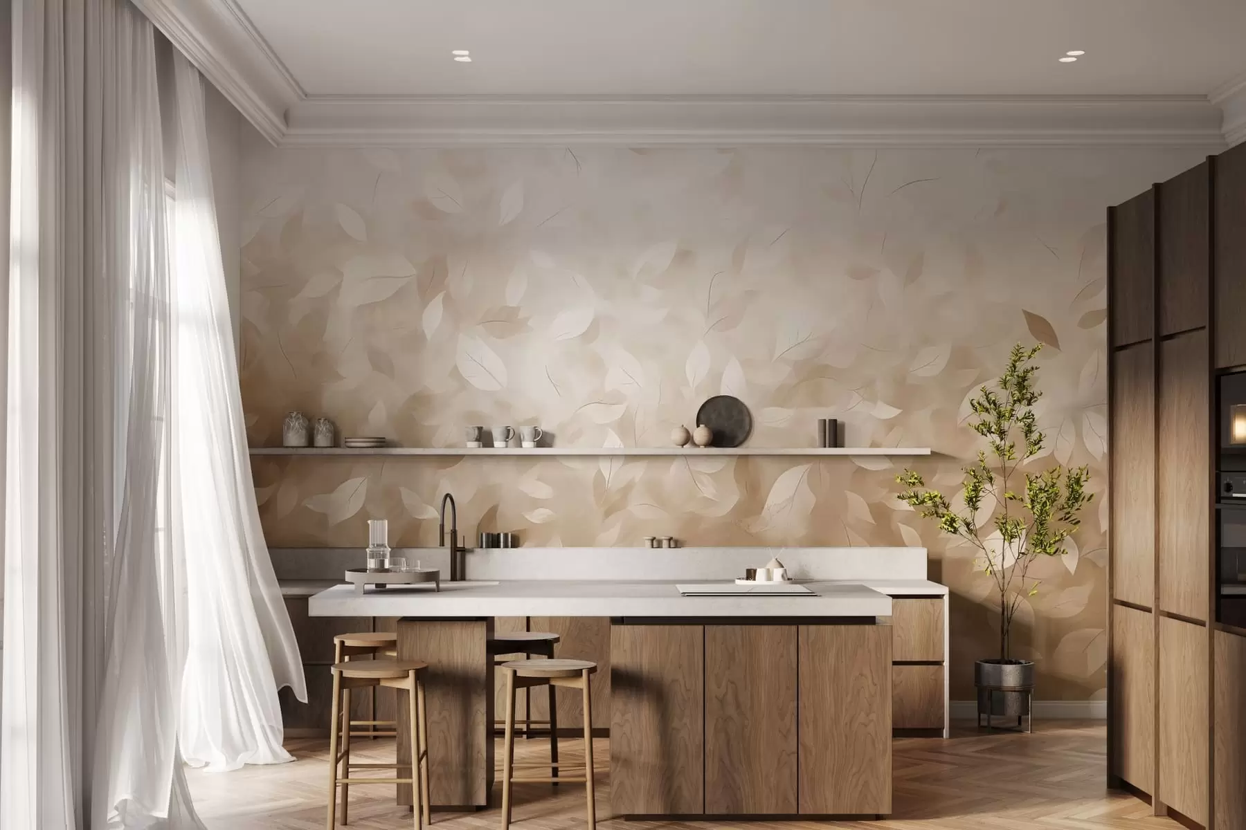 Fototapeedid Lehtede sosin w05277