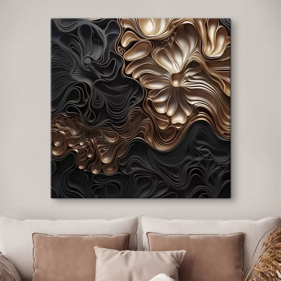 Pilt Abstraktsed, voolavad, orgaanilised tumedad kujundid, mis loovad tekstuurse kaasaegse kunsti s48383