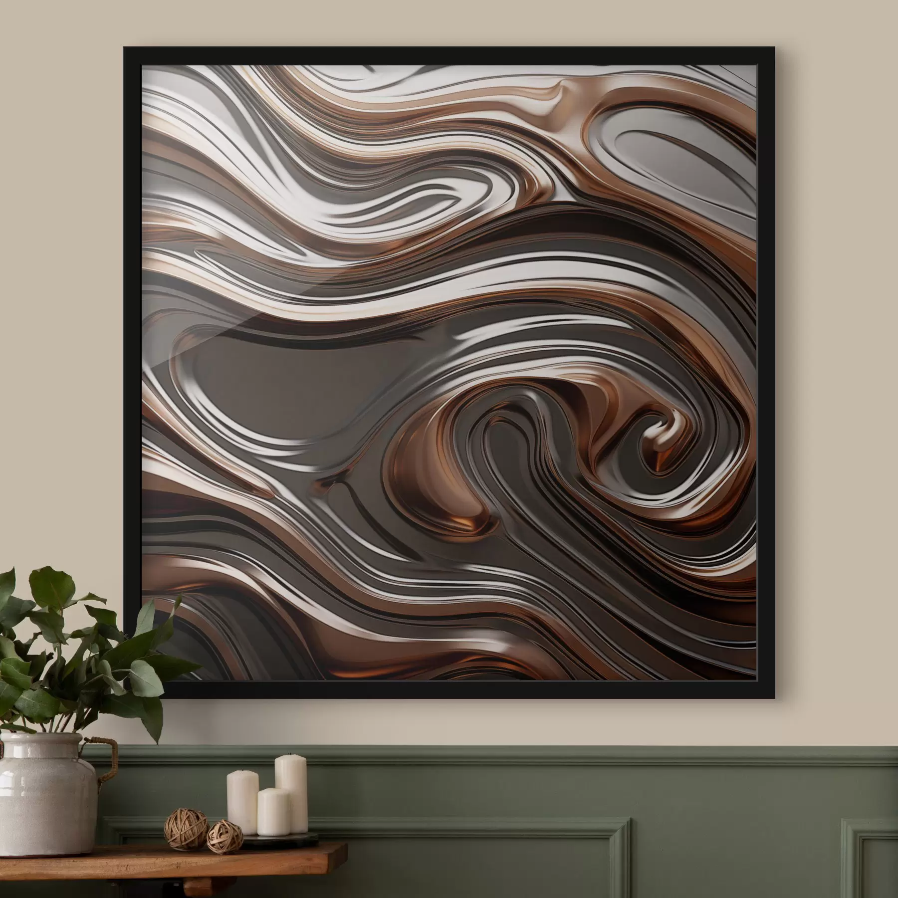 Fototapeedid Abstraktne kunst keerlevate mustritega f48399