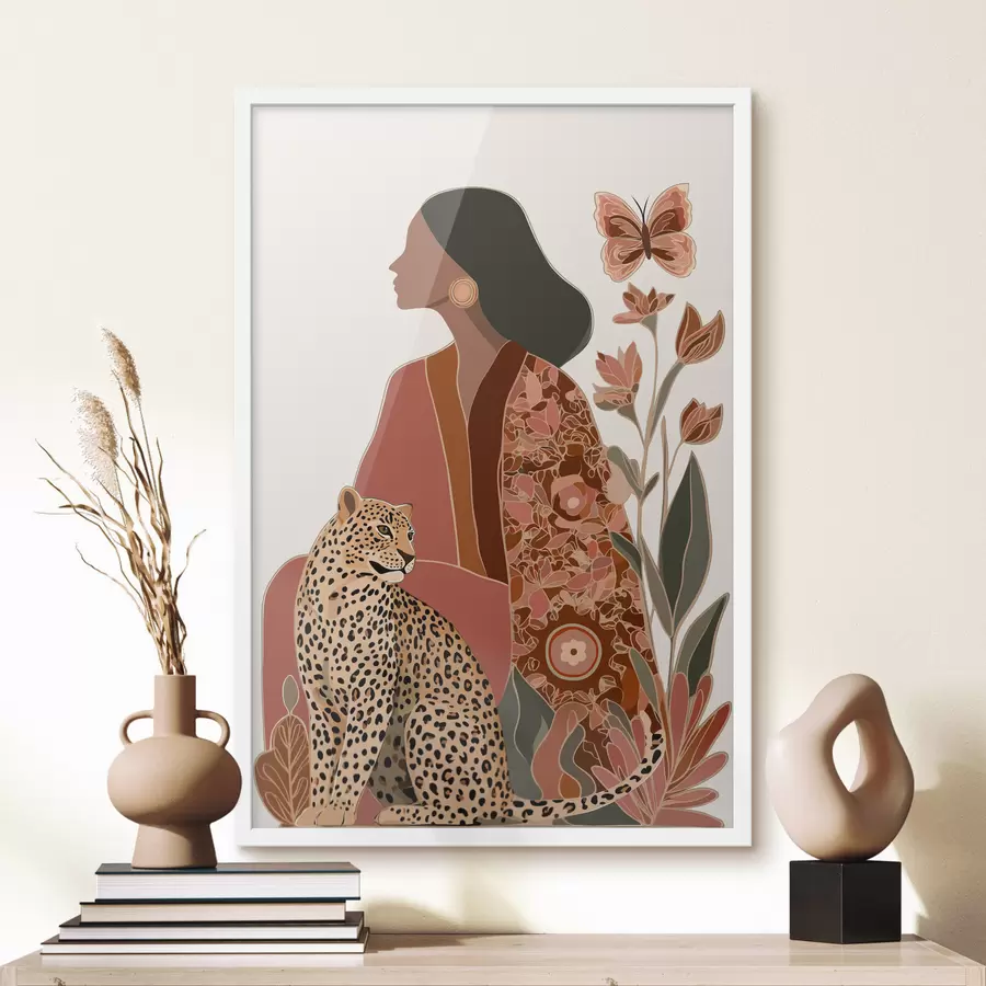 Fototapeedid Lehtedega naine f48433