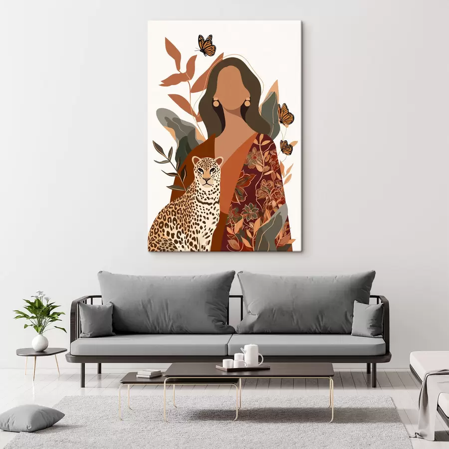 Pilt Musterdatud riietuses naine s48434