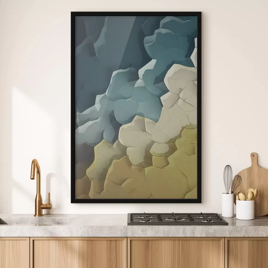 Fototapeedid Beež ja türkiissinine abstraktsioon, geomeetriline kunst f48477