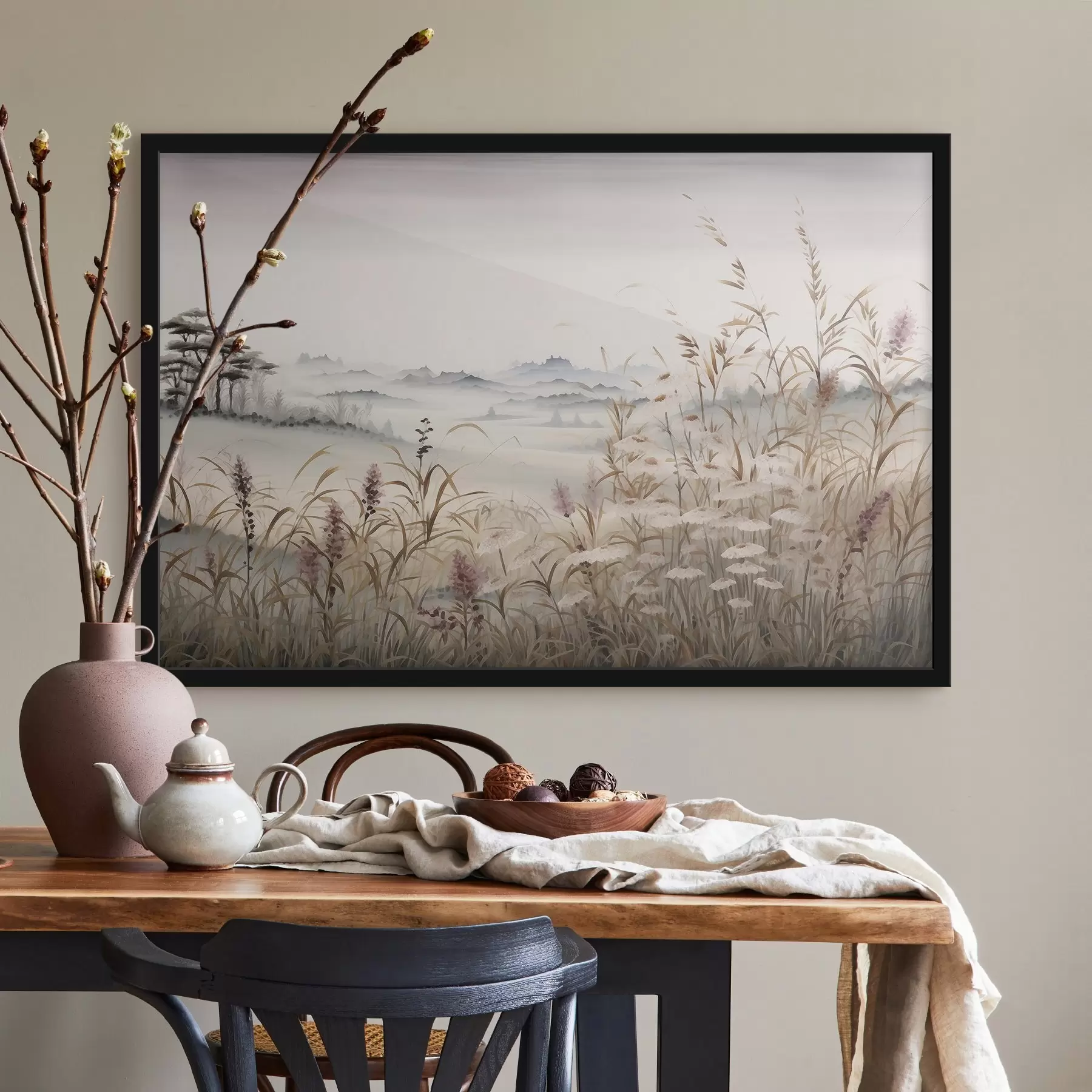 Fototapeedid Uduvõrk maastik rohttaimedega f48481