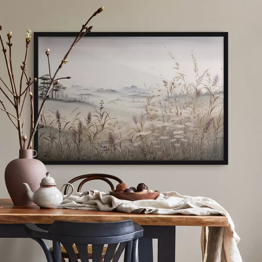 Fototapeedid Uduvõrk maastik rohttaimedega f48481