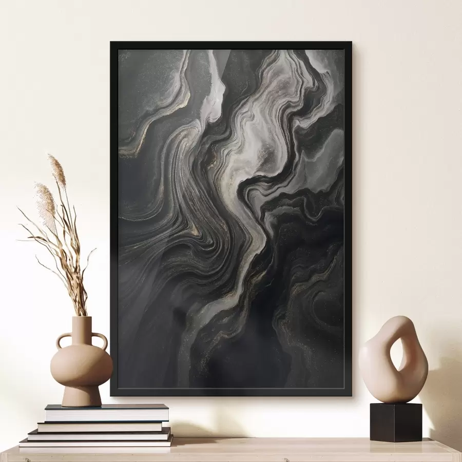 Fototapeedid Must marmor triipudega f48482