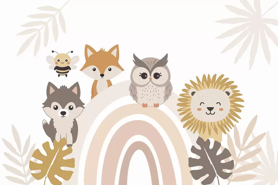 Fototapeedid Armsad loomad vikerkaare lähedal w05399