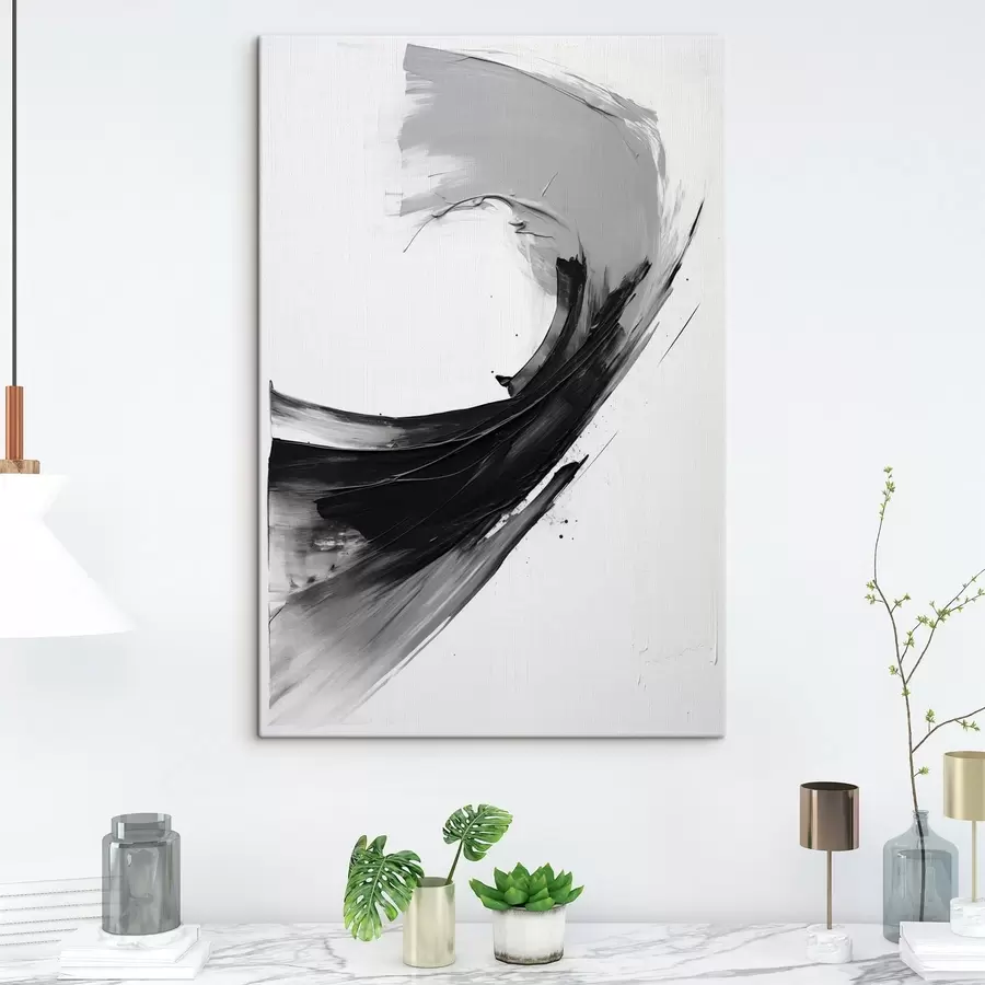 Pilt Abstraktne must pintslitõmb valgel taustal s48326