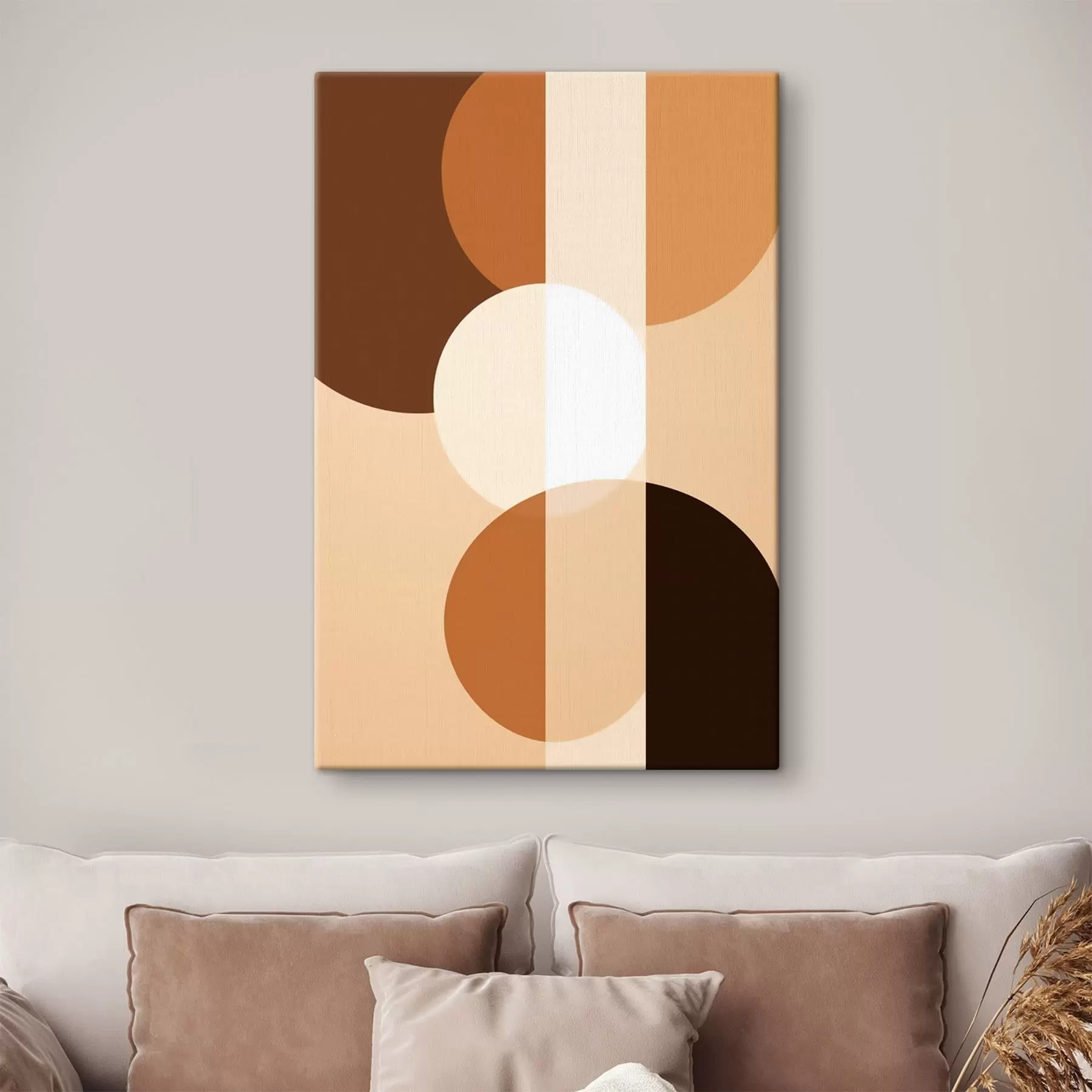 Pilt Geomeetrilised ringid ja kujundid soojades toonides s48350