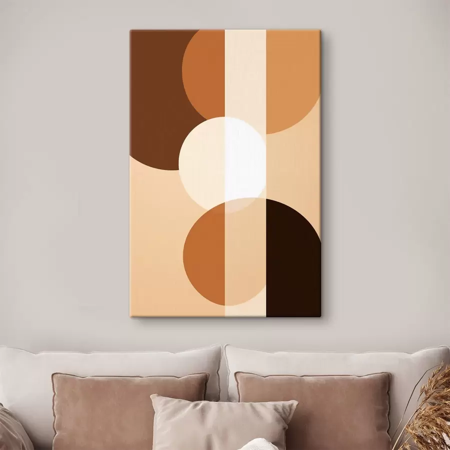 Pilt Geomeetrilised ringid ja kujundid soojades toonides s48350