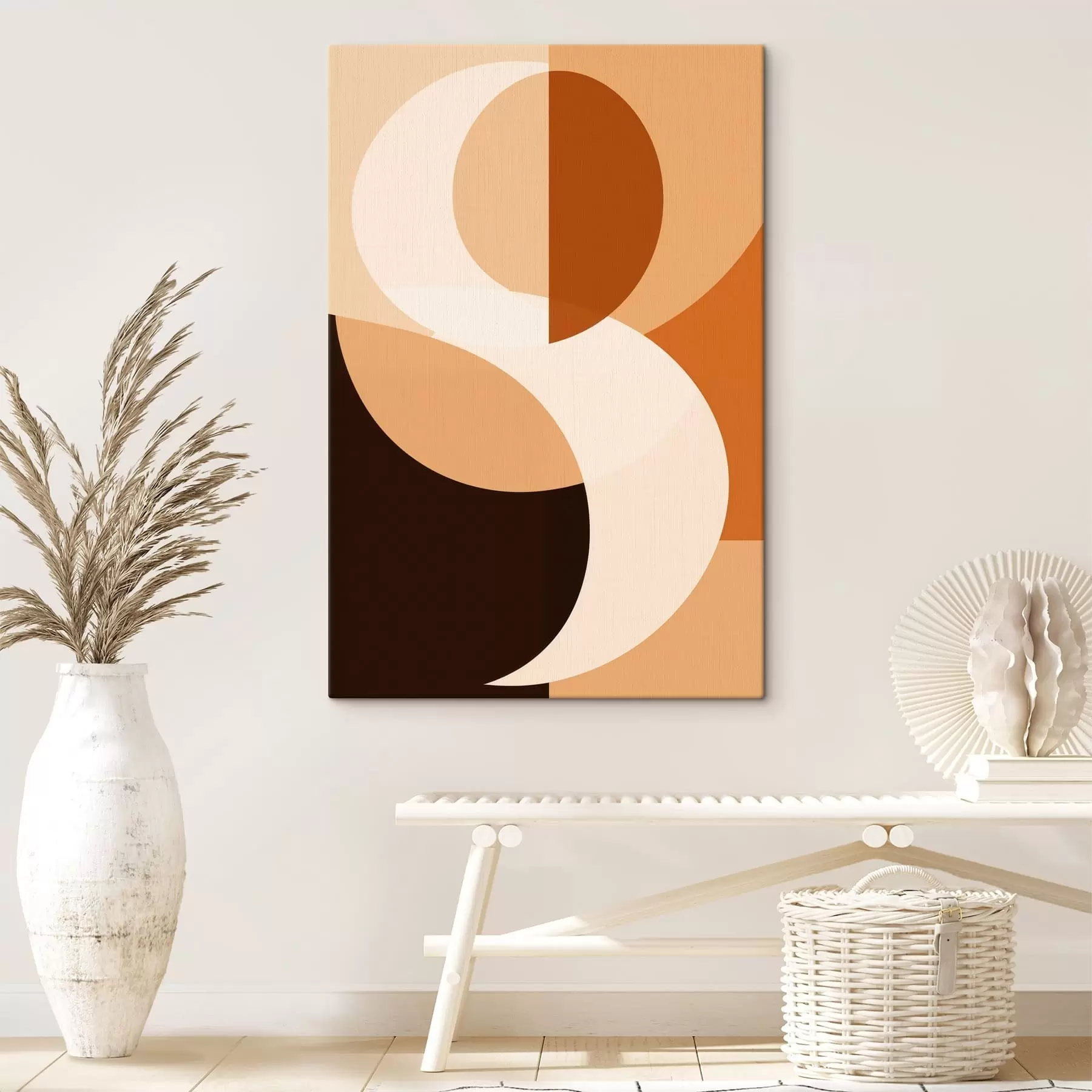 Pilt Geomeetrilised kujundid soojades beeži- ja pruunitoonides s48352