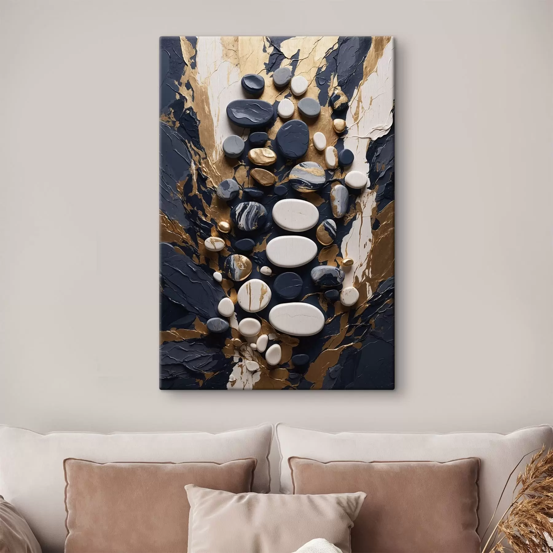 Pilt Tume sinistes toonides kivide kompositsioon s48357