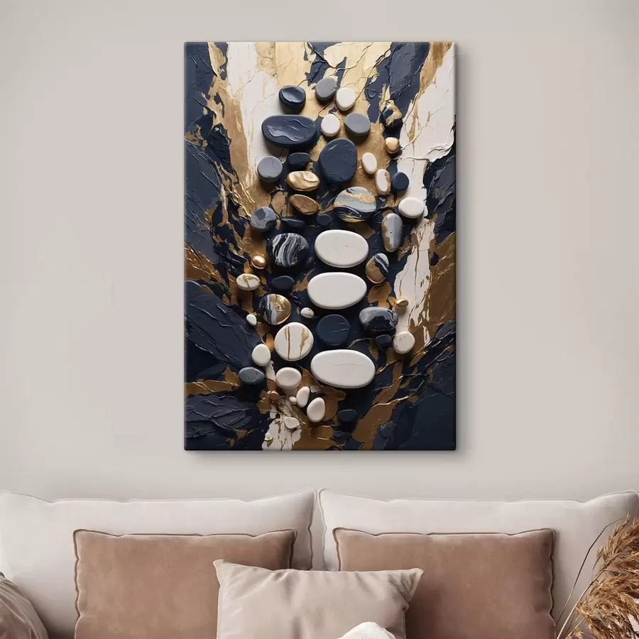 Pilt Tume sinistes toonides kivide kompositsioon s48357