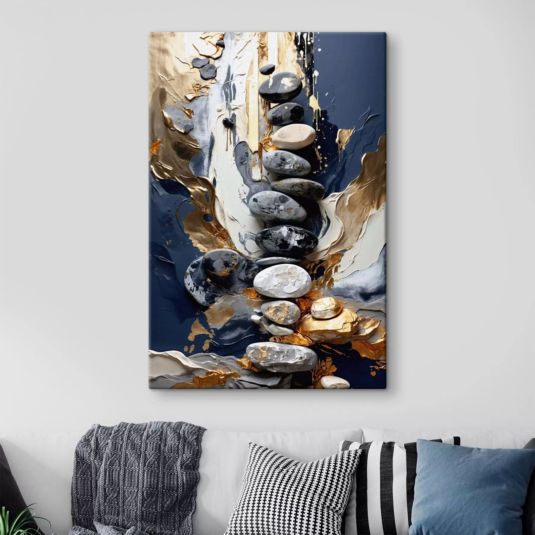 Pilt Abstraktne kompositsioon kividest ja tekstuurseid jooni kasutades s48362