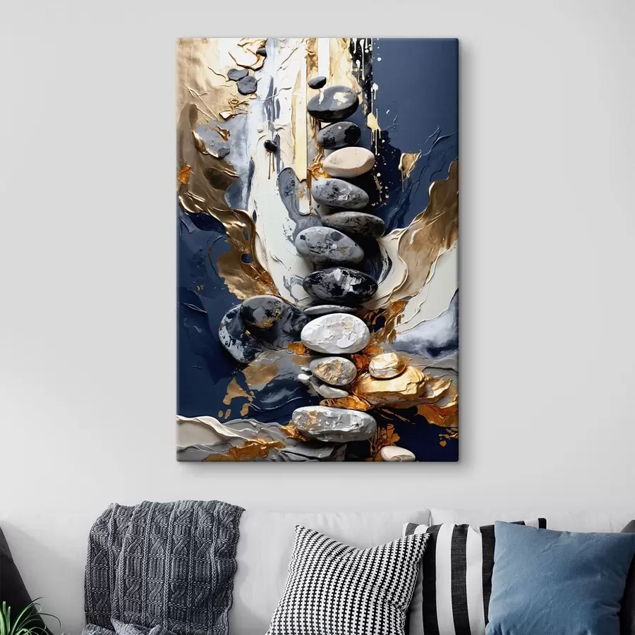 Pilt Abstraktne kompositsioon kividest ja tekstuurseid jooni kasutades s48362