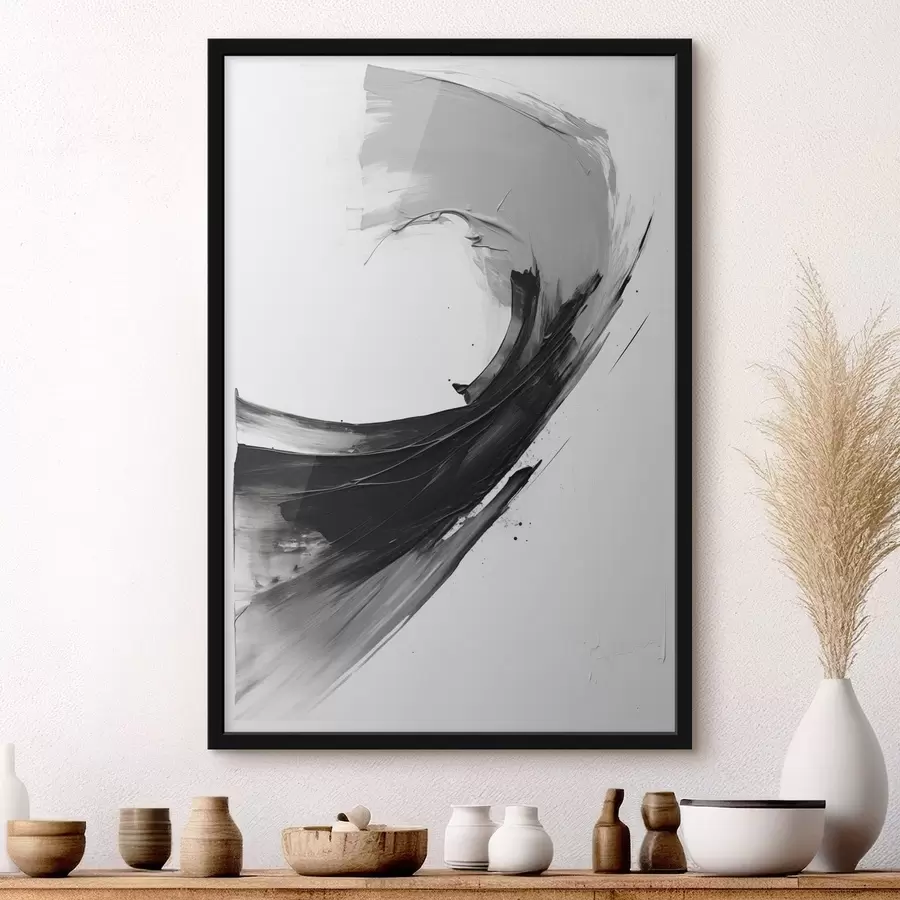 Fototapeedid Abstraktne must pintslitõmb valgel taustal f48326