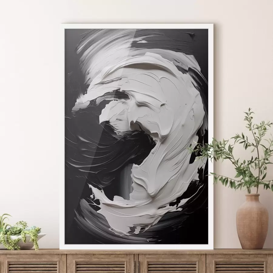 Fototapeedid Abstraktsed mustvalged tekstuuriga jooned f48333