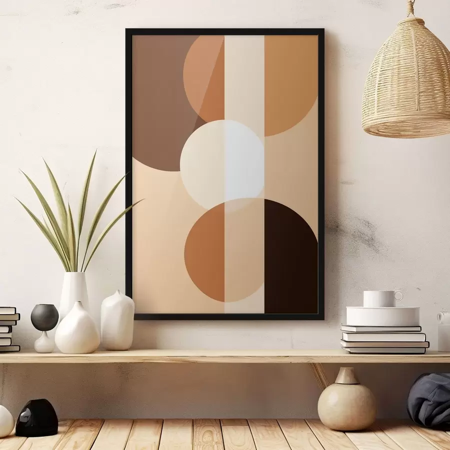 Fototapeedid Geomeetrilised ringid ja kujundid soojades toonides f48350