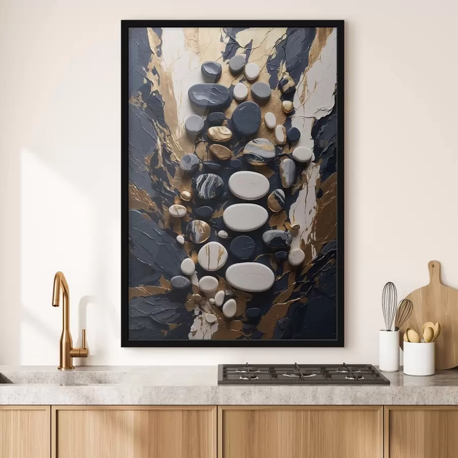 Fototapeedid Tume sinistes toonides kivide kompositsioon f48357