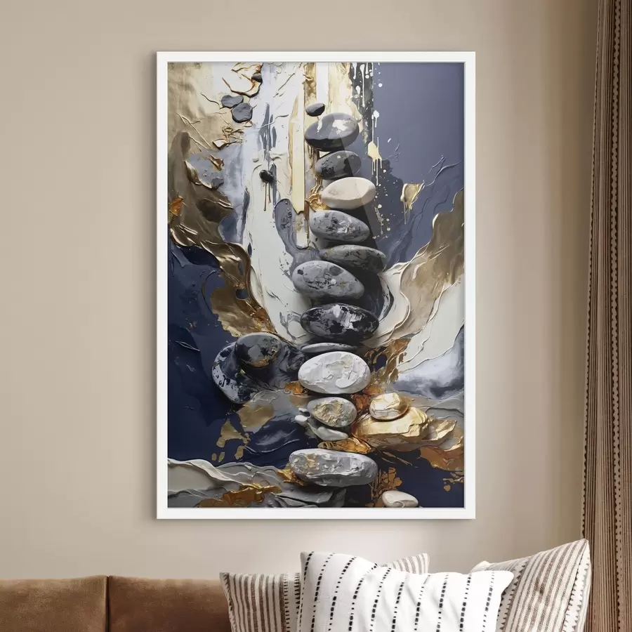 Fototapeedid Abstraktne kompositsioon kividest ja tekstuurseid jooni kasutades f48362