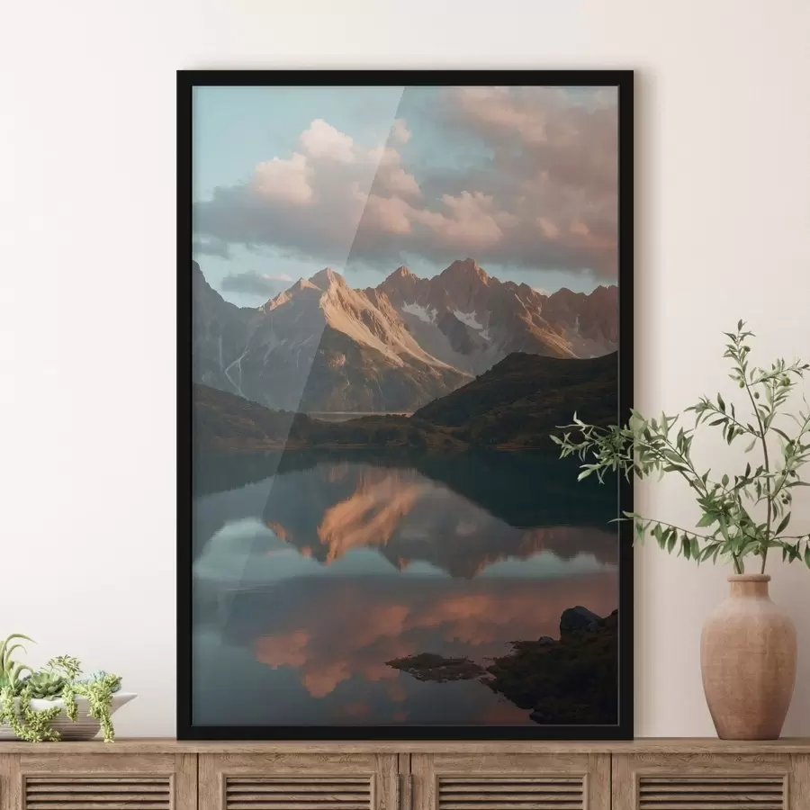 Fototapeedid Mägimaastik järve peegeldusega f48493