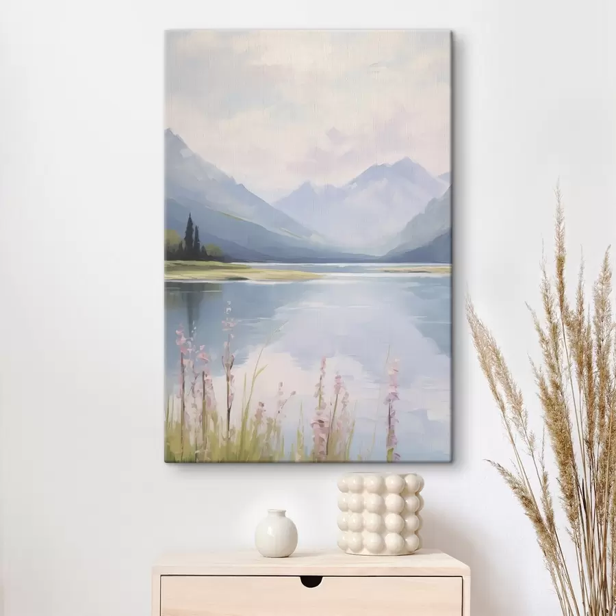 Pilt Järve lähedal mägedes imitatsiooni maalimine s48503