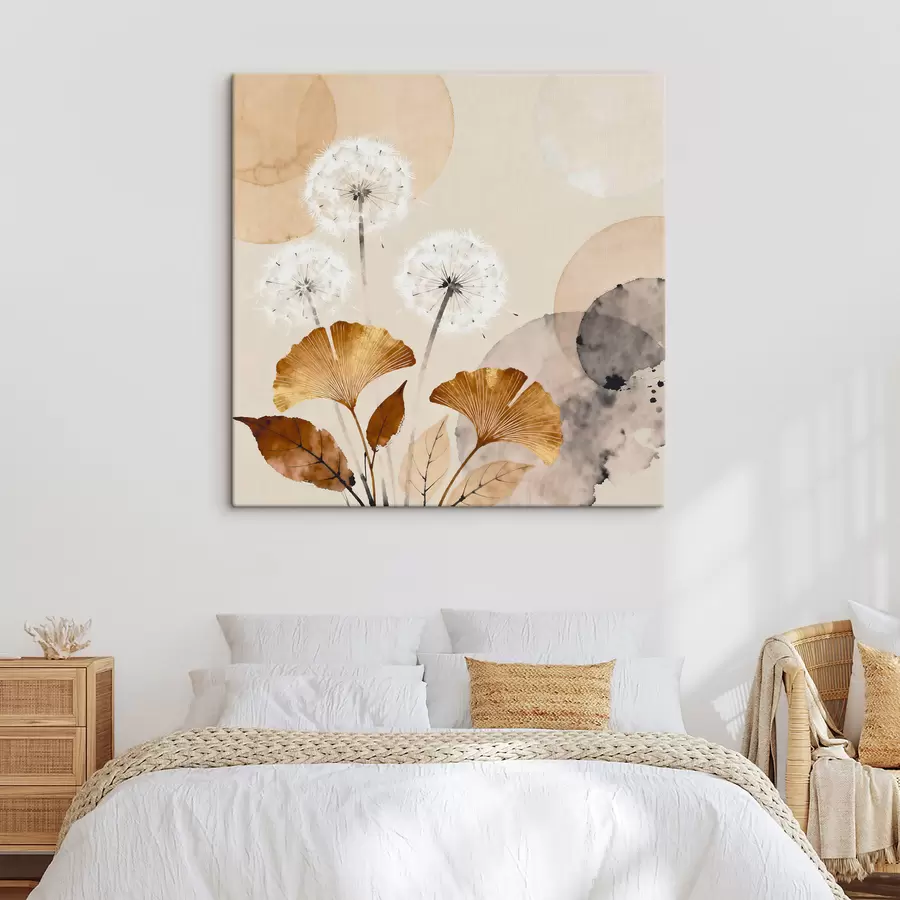 Pilt Abstraktsed võililled ja hõlmikpuu lehed s48279