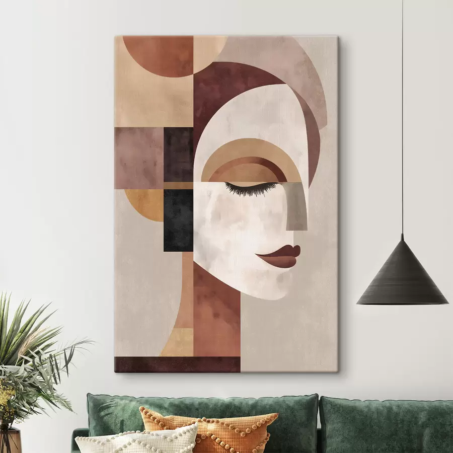 Pilt abstraktne naise nägu profiilis s48523